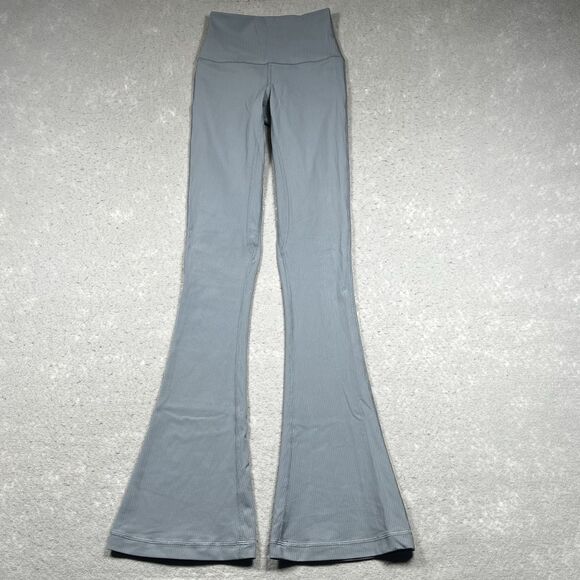 Lululemon Mini-Flared Pant Womens 0 Blue Gray Align High-Rise Ribbed Inseam 31” - Picture 1 of 12